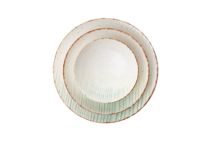 Hermia GBSATN24Y4R319320 Vajilla de Porcelana 24 Piezas Apta Lavavajillas Microondas Elegante Sofisticada Ideal Regalo